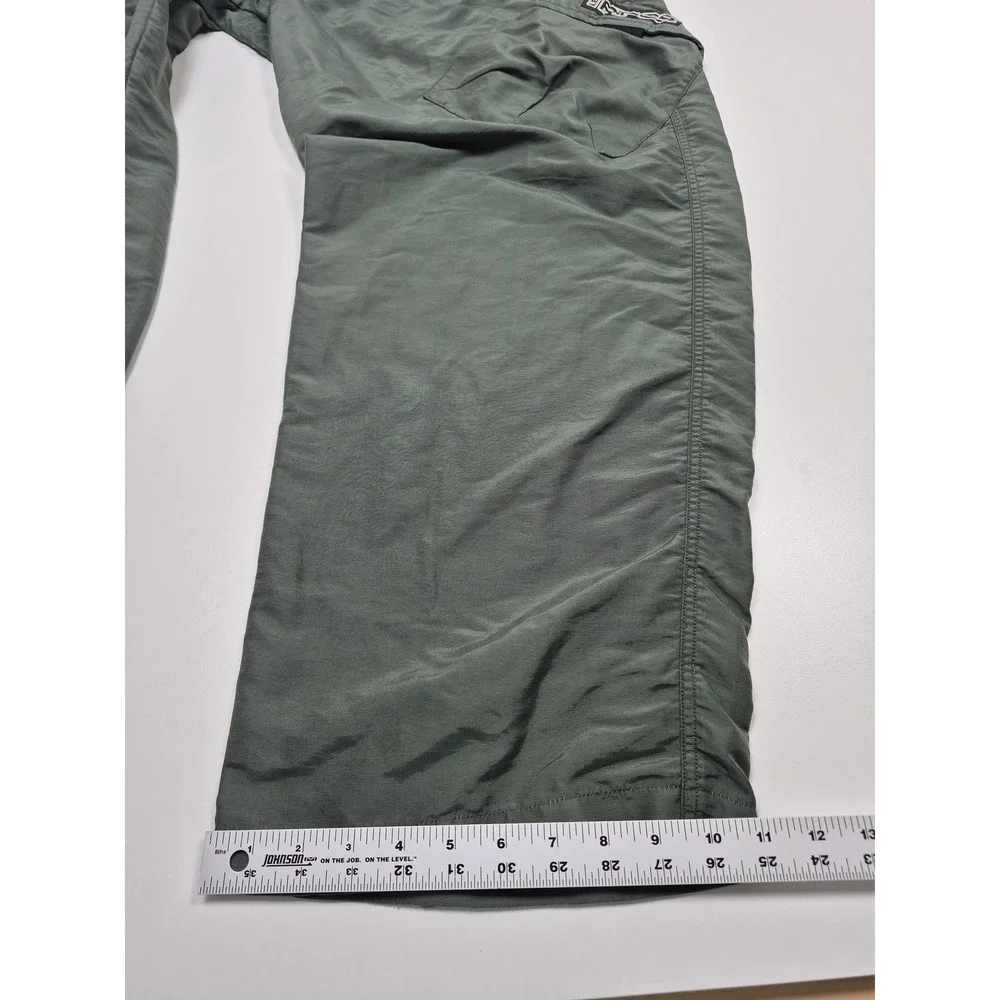 VTG Lee Pipes Pants Men's 36x32 Green Nylon Cargo Relaxed Baggy Utility FLAW